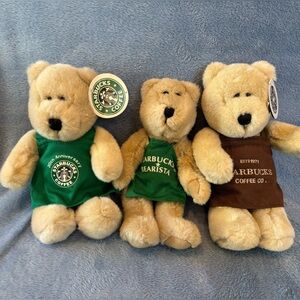Starbucks barista apron bears! Lot of three.